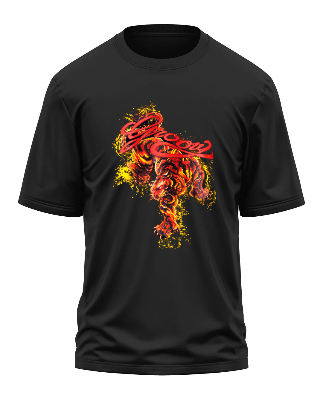 Fiery Tiger Graphic Oversized T-Shirt