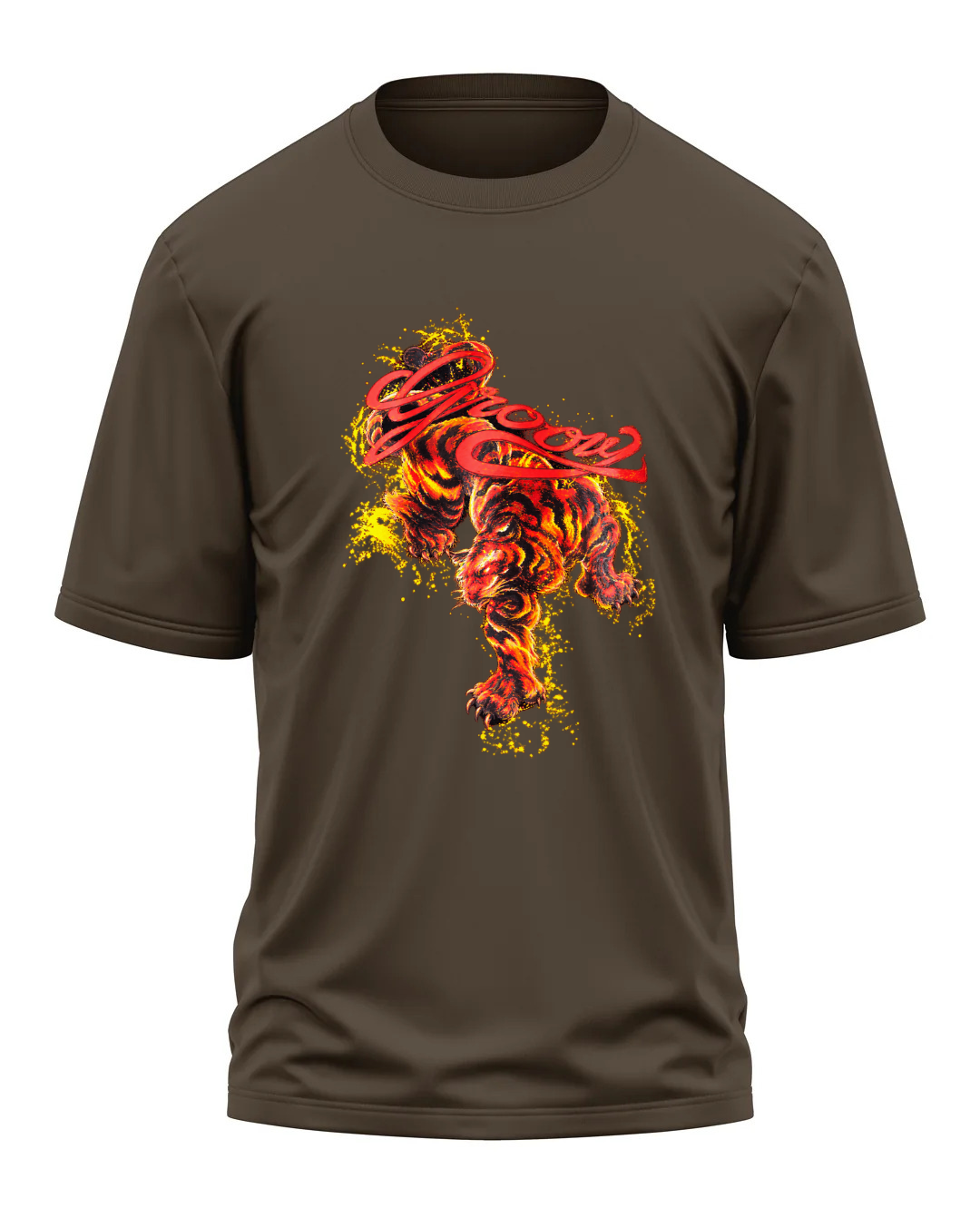 Fiery Tiger Graphic Oversized T-Shirt